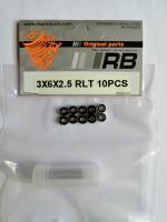 3x6x2.5 RLT (10PCS) RB Roulement tanche, flasque noire tube de
